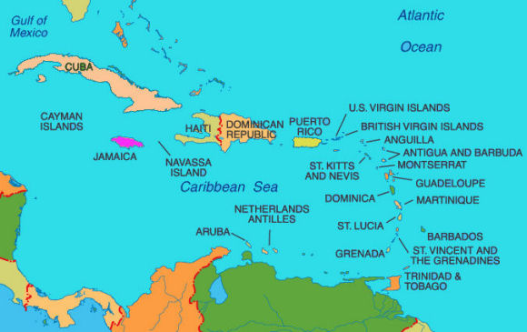 Caribbean Map | Cruises from Southampton, UK